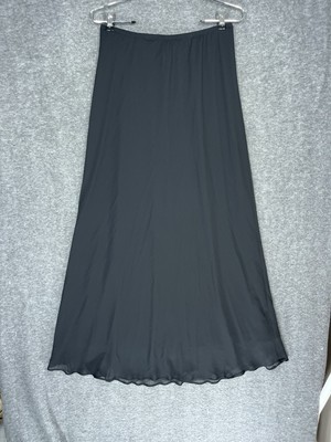 Vintage Y2K S. Levine Maxi Skirt Size L Black Sheer Lined Whimsigoth Rave Fairy