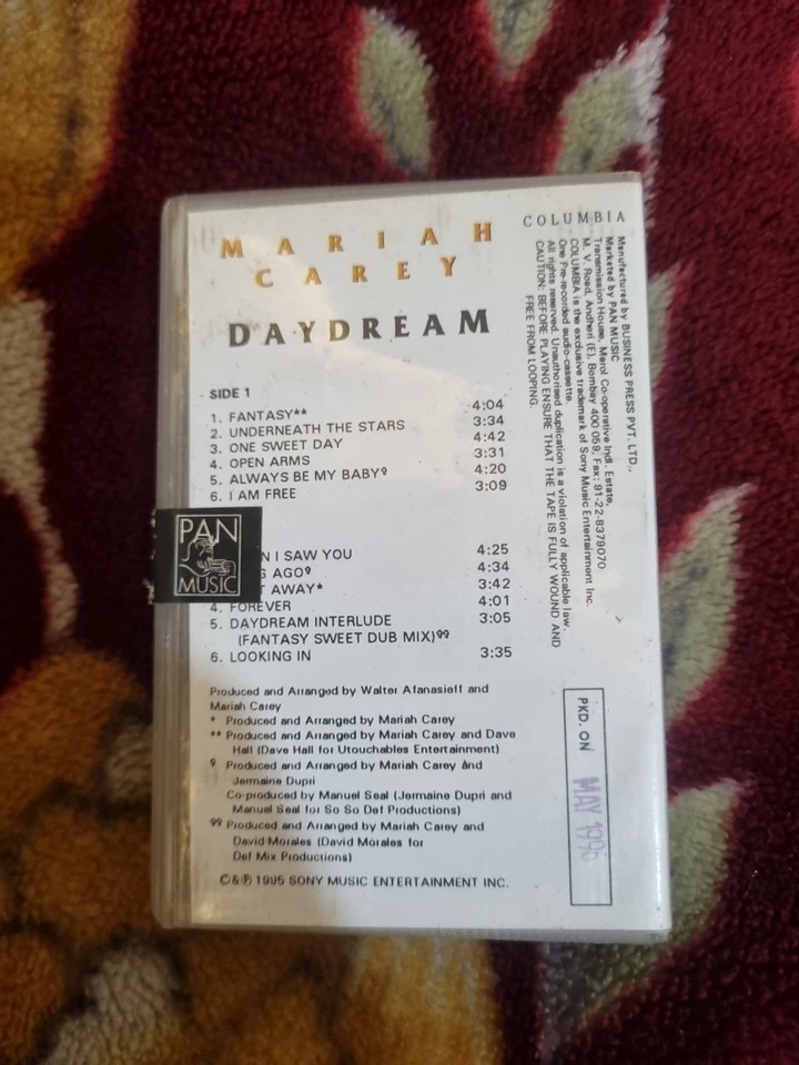 Mariah Carey Daydream SEALED INDIA CLAMSHELL CASSETTE TAPE EDITION 1996 - Image 3 of 4
