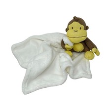 Baby Sun Bum Monkey Lovey Security Blanket Blankie Yellow Brown Knitted Plush