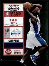 2010-11 Playoff Contenders Patches #6 Baron Davis Die Cuts Gold #/99 E1