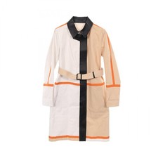 FENDI Stainless collar coat leather cotton White Beige Multicolor 44 Used Women