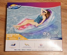 New Pool Float Dry Lounger Translucent Inflatable Raft Beach Adults Swimways NOS