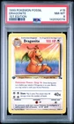 1999 POKEMON FOSSIL 1ST ED #19 DRAGONITE PSA 8