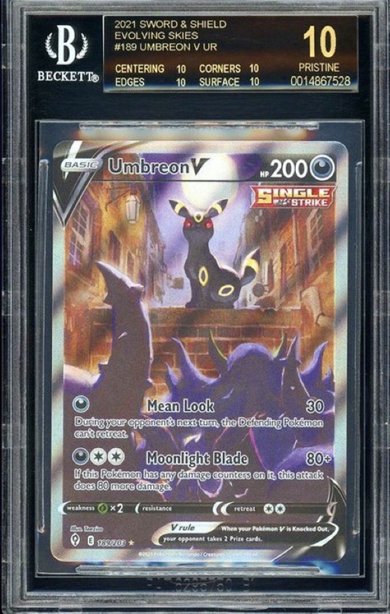BGS 10 Black Label Umbreon V 189 Evolving Skies Alt Art POP 3 | eBay