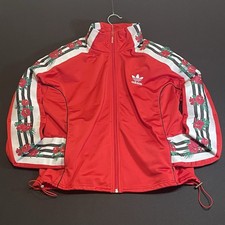 adidas Originals Women  s Red Floral Firebird Track Jacket EH8726 Size L