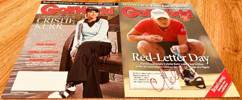 2 Cristie Kerr autographed signed autograph 2005 2007 Golf World LPGA magazines
