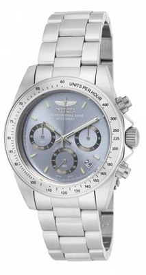Invicta Men's ILE9211A Speedway Quartz Chronograph Charcoal Dial Steel Watch