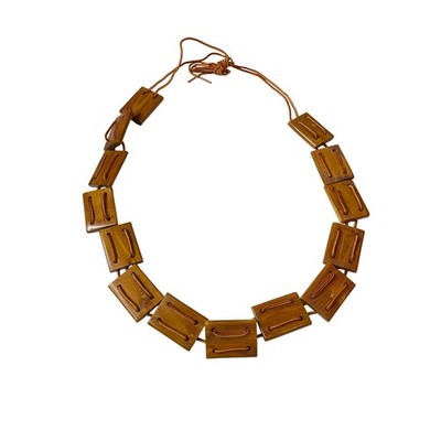 Wooden Block Link Hip Belt Boho Hippie Vintage Retro Rustic Funky Festival Y2K
