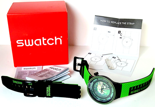 SWATCH BIG BOLD, SWISS MADE, "COME IN PEACE" WATCH, SB01B125 NEW IN BOX - Picture 2 of 8