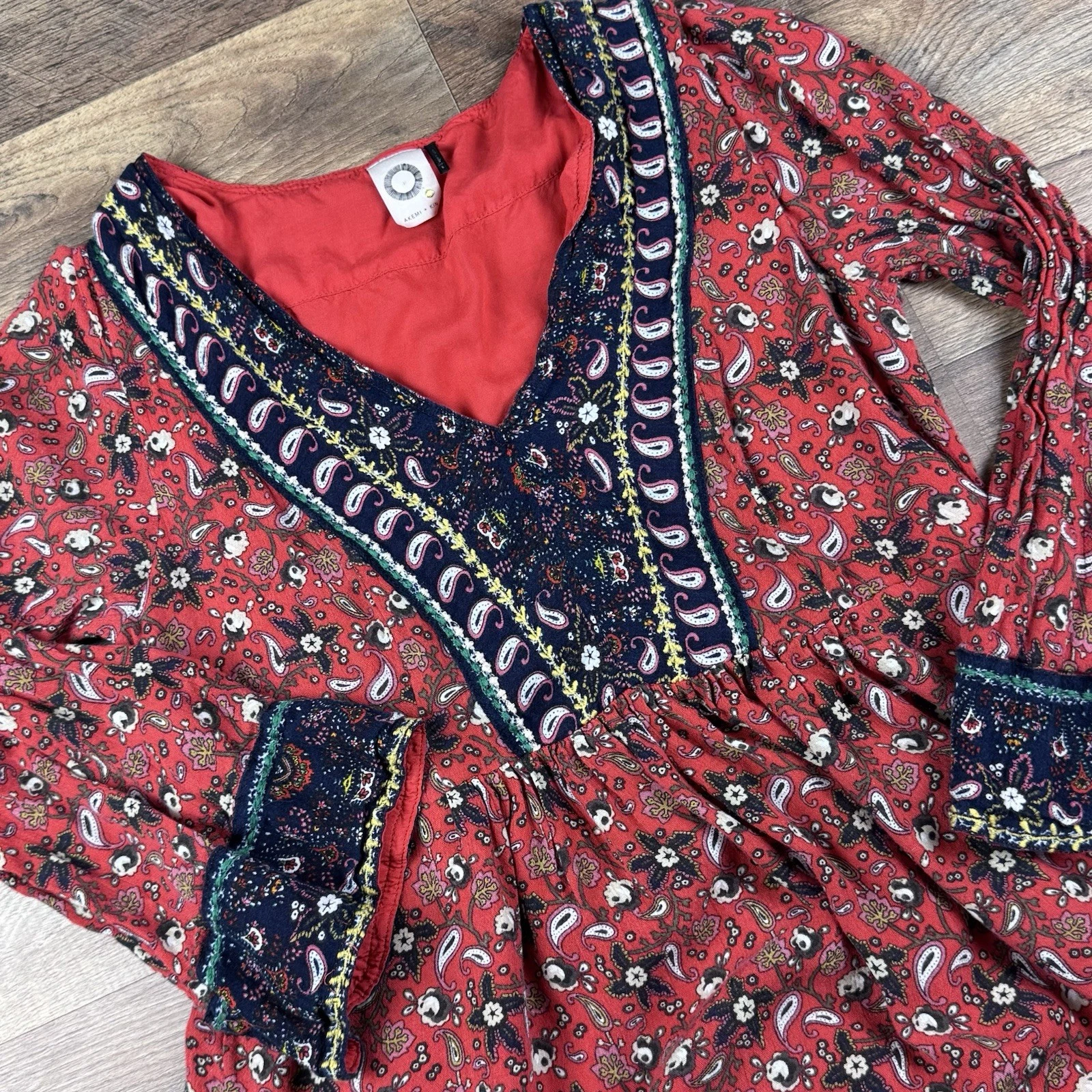 AKEMI + KIN Anthropologie Womens Sz S Paisley Floral Print Embroidery Dress
Opens in a new window or