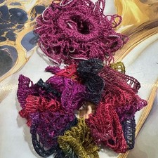 NEW hand made crocheted hair tie scrunchies set of 2