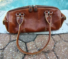 Cole Haan Village SP05 Coffee Leather Shoulder Purse Bag w/Magnetic Side Pouches