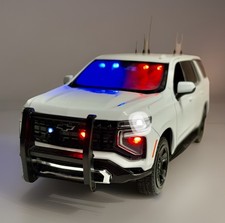 Unmarked Police Ppv 124 Scale White Chevy Tahoe Potus Fbi Chp Working Light