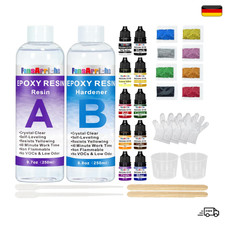Epoxy Resin Set Anfänger 500ml Glasklar Mit Farbe Holzstäb
