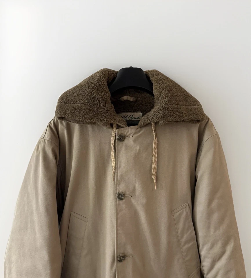 Abrigo Parka con Capucha Forrado de Vellón LL Bean Script Vintage Años 60 Garra Tostada Cremallera Hecho en EE. UU. Foto 2 de 4