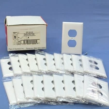 20 P&S White 1G Thermoset Junior-Jumbo Duplex Receptacle Wallplate Covers SPJ8-W