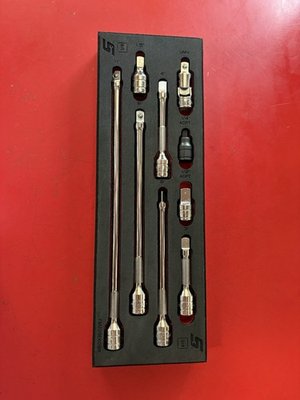 #ad SNAP ON 209AFXAFR 9 Pc 3 8quot;Dr Extension and Adaptor RED Foam Set NEW USA $399.00