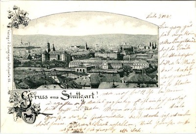 1900, Gruss Aus STUTTGART, Germany Postcard