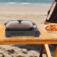 2In1 Gas Kocher Campingkocher + Grillplatte Gasgrill Outdoor Camping Kocher Herd