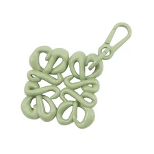 LOEWE Inflated Anagram Bag Charm Aluminum varnish Green