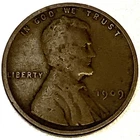 1909 - P Lincoln Wheat Cent Penny Very Good Condition 1c US Coin 1st Year- 1772