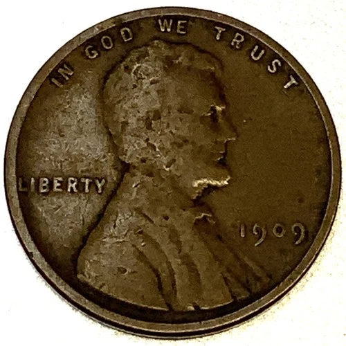 1909 - P Lincoln Wheat Cent Penny Very Good Condition 1c US Coin 1st Year- 1772
