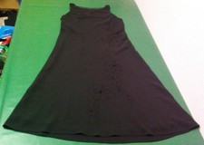 Jones Wear Womens Size 10 Black Floral 100% Polyester Bead Work Sleeveless Dress