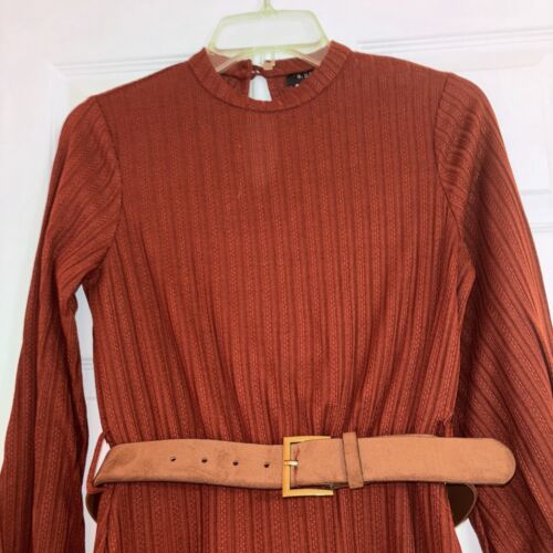 B. Darlin Womens Red Knit Pointelle Mini Fit & Flare Dress Juniors Size 1/2 - Picture 2 of 8