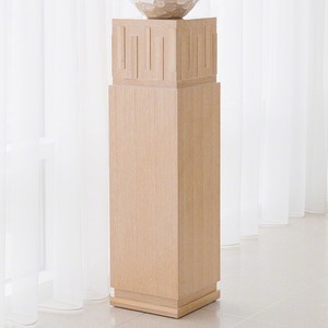 Tall Light Wood Greek Key Pedestal Table | Mid Century ...