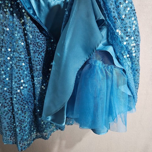 Betsey Johnson Pailletten Ballkleid türkis Satin trägerlos Größe 4 Mini - Bild 5 von 7