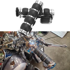 2x Chrome 1" Handlebar Grips w/Throttle Assist For Harley Road King Fatboy CVO