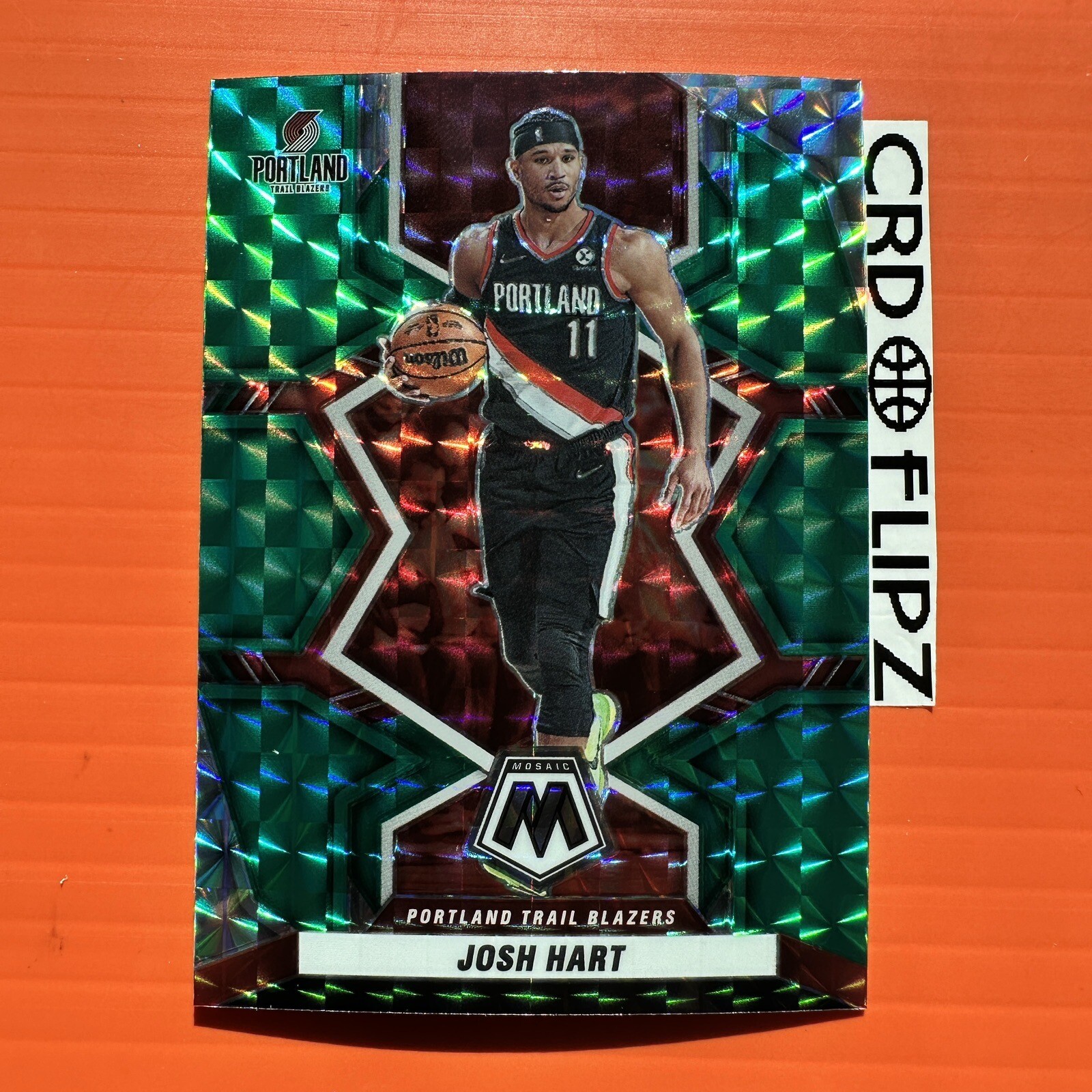 2021-22 Panini Mosaic Josh Hart #116 Green Mosaic Prizm Portland Trail Blazers