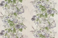 SCHUMACHER CURTAIN FABRIC Boughton House 3.8 METRES GRIS 100% COTTON