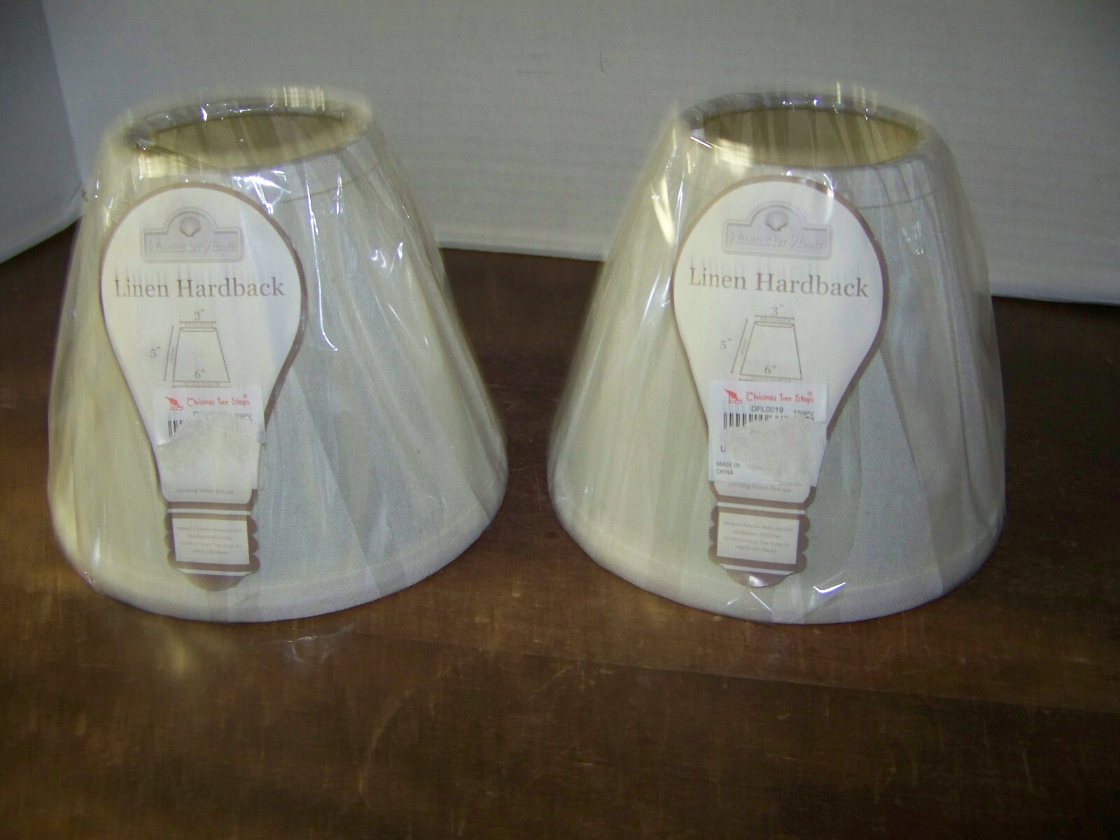 LAMP SHADES x2 Linen Hardback Nantucket Home 3"x6"x5" NEW w/labels