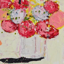 Roses Flower Painting 4x4 Mini Original Floral Art Miz Katie