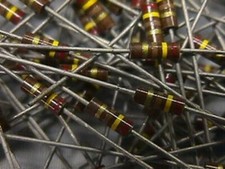 50 Vintage RC07GF241J 240 Ohm 1/4W 5 Carbon Comp Resistors