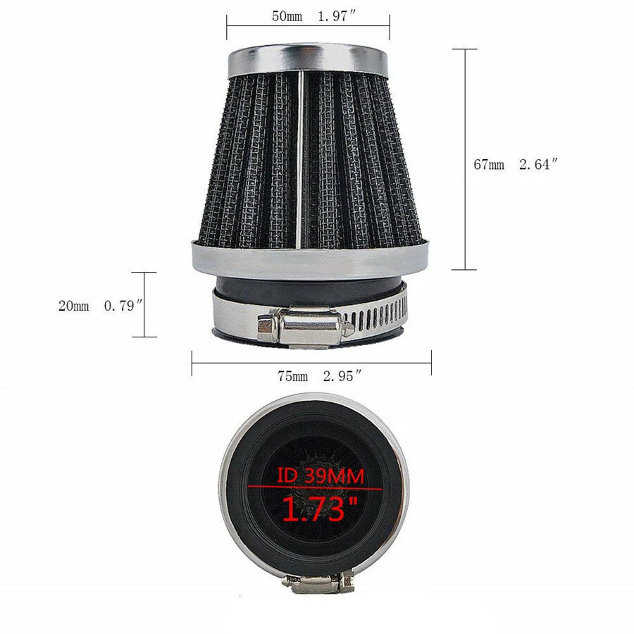 Filtro de aire limpiador 50cc 110 125cc moto todoterreno ATV quad GY6 ciclomotor scooter 4 piezas Foto 2 de 4