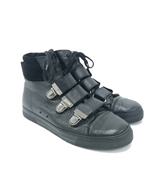 Mens Jean Paul Gaultier Black High Top Ankle Rise Buckle Trainers
