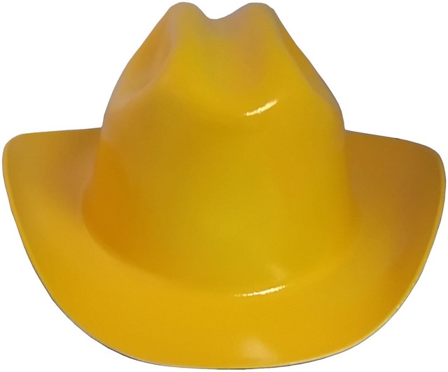 Outlaw Cowboy Style Safety Hard Hat "YELLOW" Ratchet Susp ANSI/OSHA