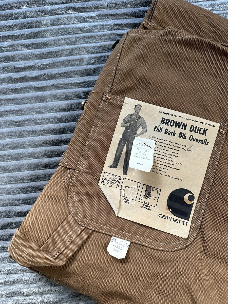 1970s Carhartt Bib Overalls Brown Duck Canvas Double Knee