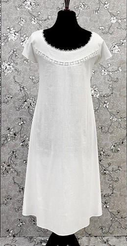 Camisón victoriano manga corta 100 % algodón blanco SoieRose - SR-1014 - Imagen 9 de 9
