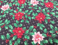 3 Yds x 43 In Fabric Quilting Cotton Christmas Holidays Poinsettias Cranston