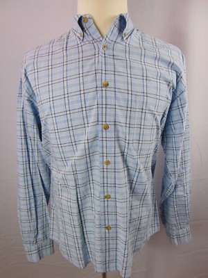 BKE Buckle Long Sleeve Plaid Button Front Dress Casual Shirt Men's L 100% Cotton