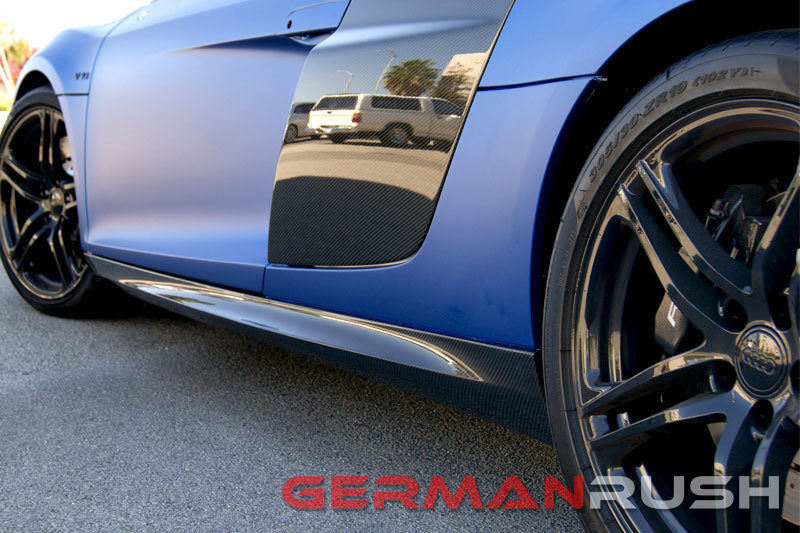 AUDI R8  2007-2015 CARBON FIBER SIDE SKIRTS V10 STYLE ( FITS V8 & V10 )