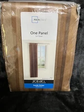 Mainstays One Panel Suede Brown Stripe 54"Wx84"L New in Package