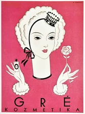 Poster print.Interior design Art.Retro fashion.Cosmetics queen.6359