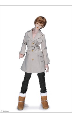 Dollmore 75cm high doll clothes Glamor Model M Size - APO Half Coat (Ivory) - Picture 2 of 6