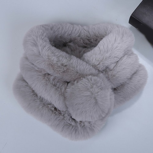 Women Ladies Autumn Winter Warm Faux Fur Fluffy Collar Scarf Shawl Wrap Scarves - Picture 24 of 31