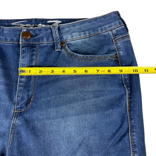 Pantalones de mezclilla para mujer Seven 7 16 azules tiro alto ajustados dojo 7s informales preppy - Imagen 9 de 15