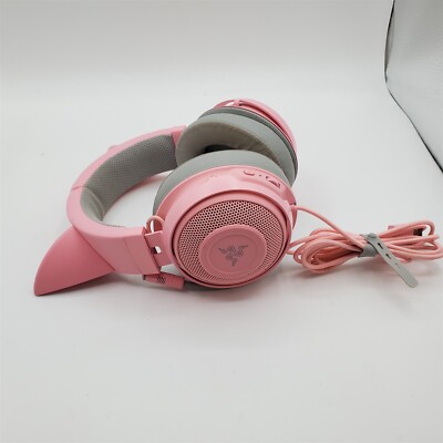 Razer Kraken Kitty V2 USB Wired RGB Headset: Chroma Kitty Ears - Quartz Pink